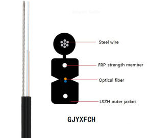 FTTHの繊維光学のドロップ・ケーブル、GJYXCH屋外の光ファイバー ケーブルの黒色