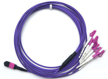 12繊維MPOのパッチ・コード40G OM4 MPO/MTPへのLCは送風しましたり/ケーブル0.2dBの耐久性に取り出します